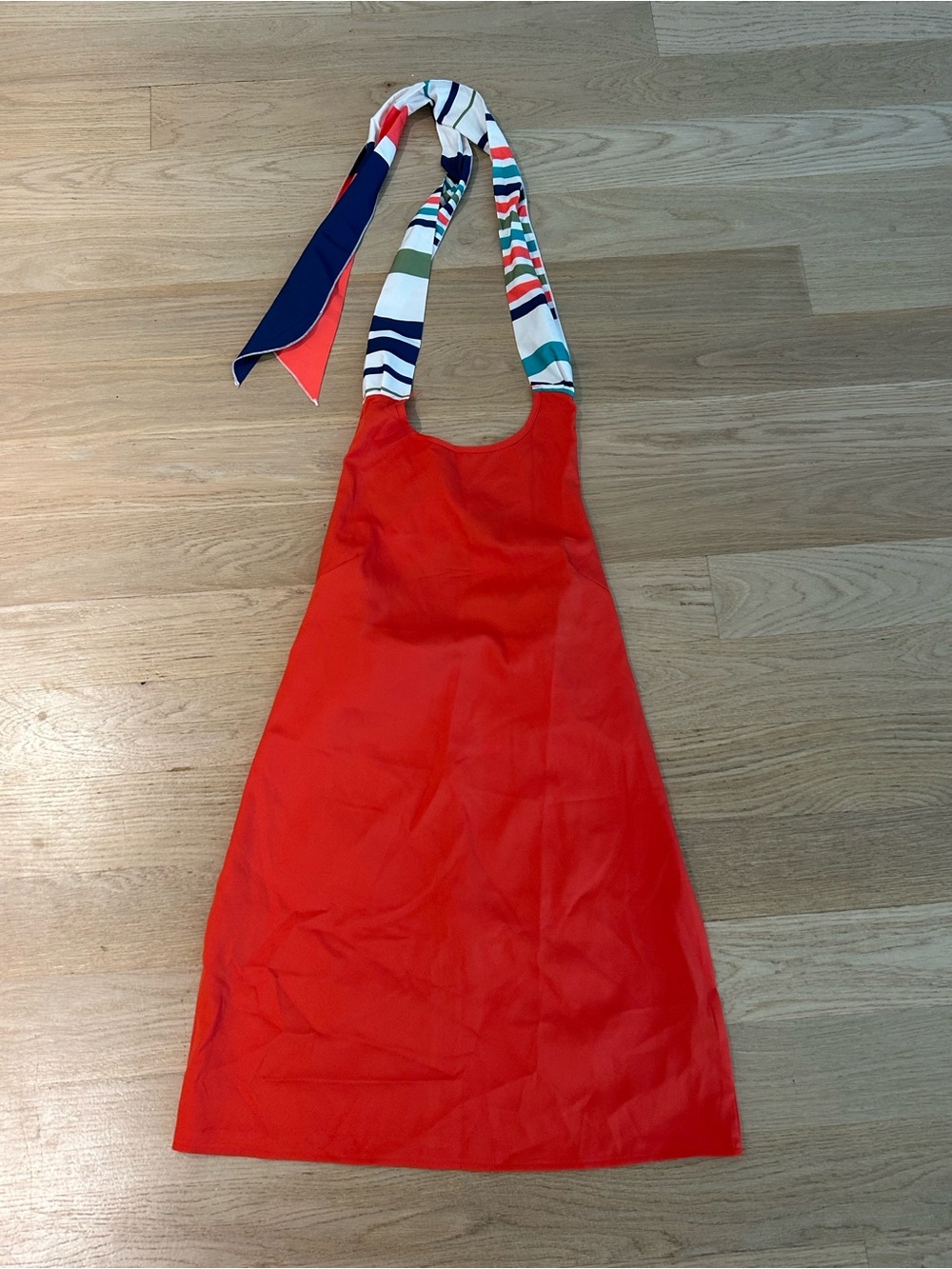 SHEIN Red dress with Multicolor Striped Tie